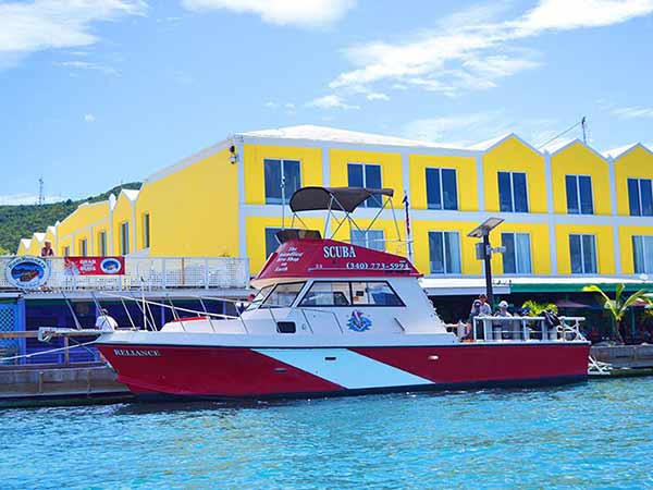 St Croix scuba dive boat Reliance at Caravelle Hotel