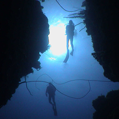 Wall diving on st croix